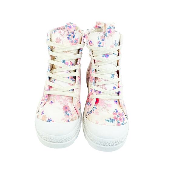 FabKids Girls Floral Canvas Combat Boots – Size 4 - Picture 7 of 8